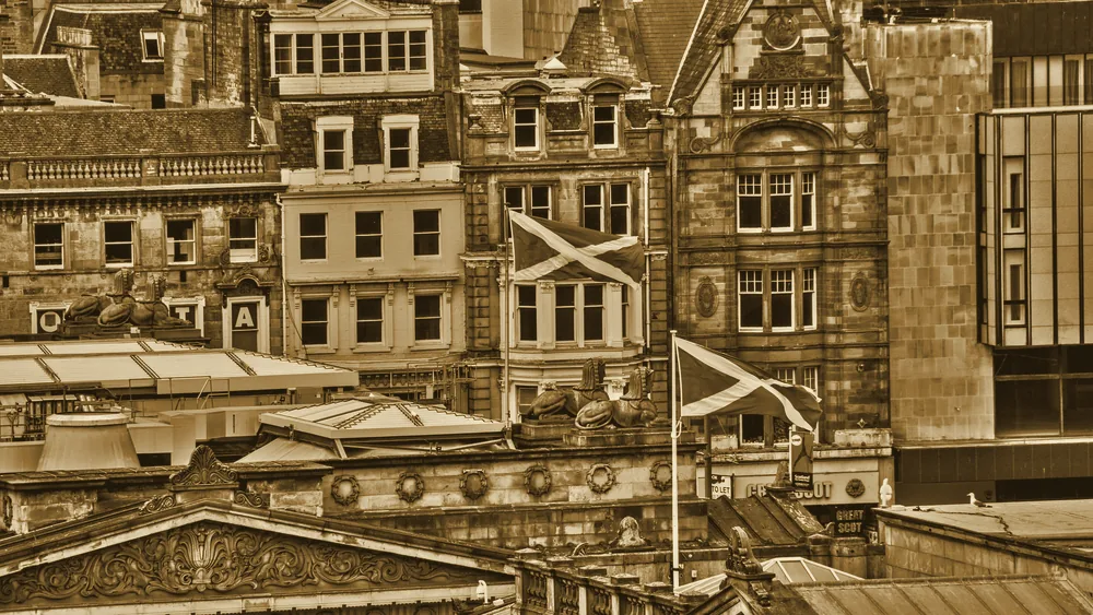 A view of the historic buildings of Edinburgh, Scotland