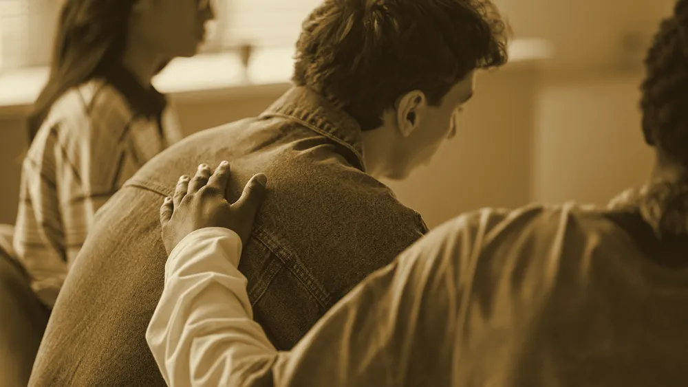 A supportive group session offering comfort and care